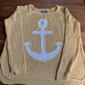 Wooden Ships Yellow Anchor Crewneck Sweater